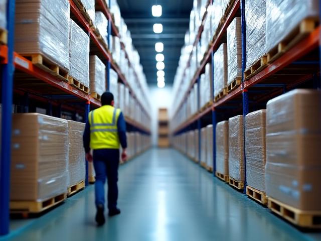 Logistics professional organizing consolidated freight in a Philadelphia distribution hub