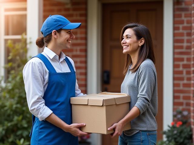 Philadelphia customer receiving a package from a professional J N & T driver
