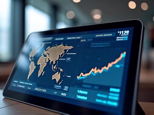 Logistics professional monitoring digital temperature tracking dashboard